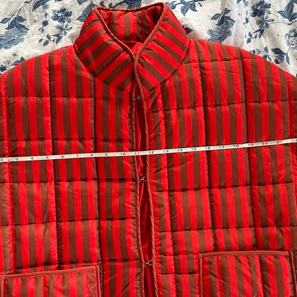 Red and Brown Striped Puffer Jacket - Picture 8 of 8